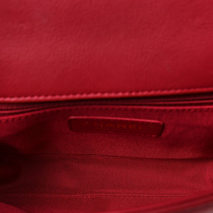 Chanel Caviar Quilted Small Studded Flap Red 5 of 9