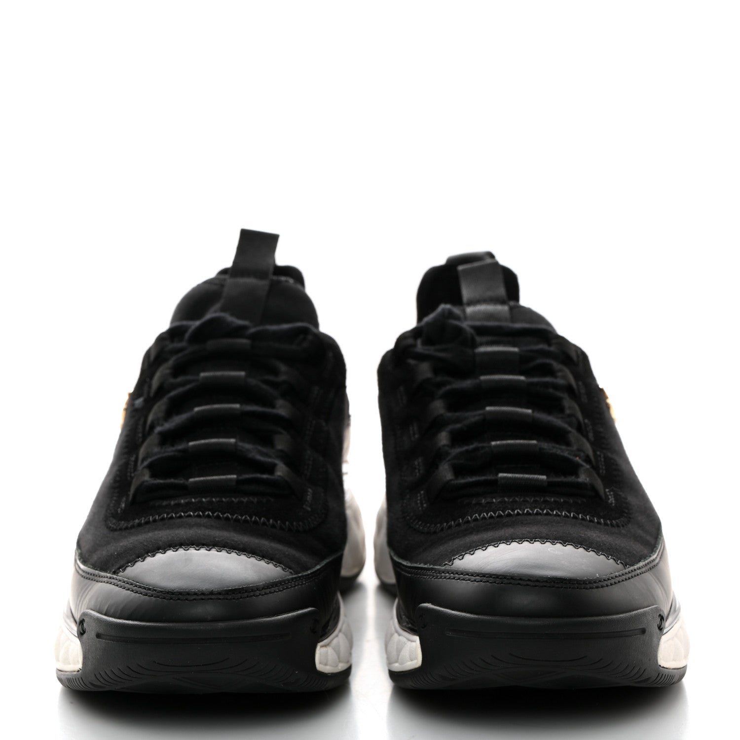 Chanel Velvet Calfskin Mixed Fibers CC Sneakers 38.5 Black 2 of 8