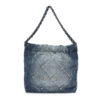 Chanel Denim Quilted Small Chanel 22 Blue 3 of 11