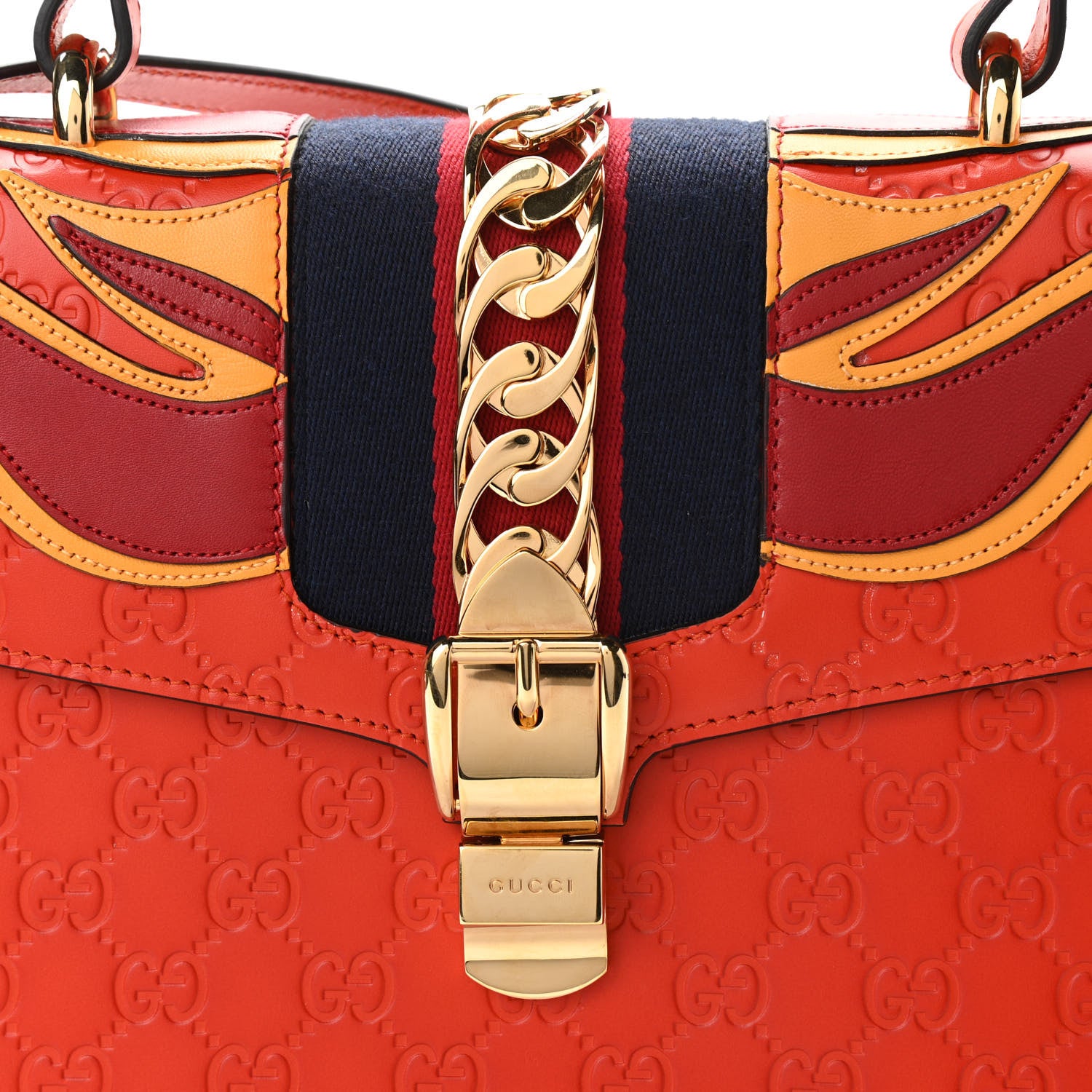 Gucci Guccissima Signature Medium Sylvie Top Handle Bag Orange 11 of 11