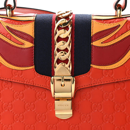 Gucci Guccissima Signature Medium Sylvie Top Handle Bag Orange 11 of 11