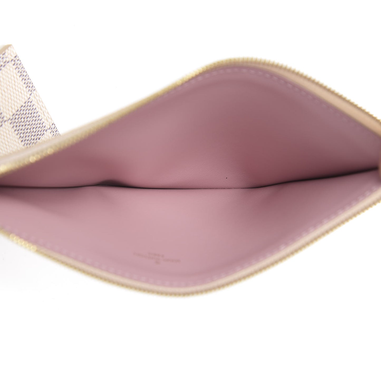 Damier Azur Felicie Chain Wallet Zippered Insert Rose Ballerine