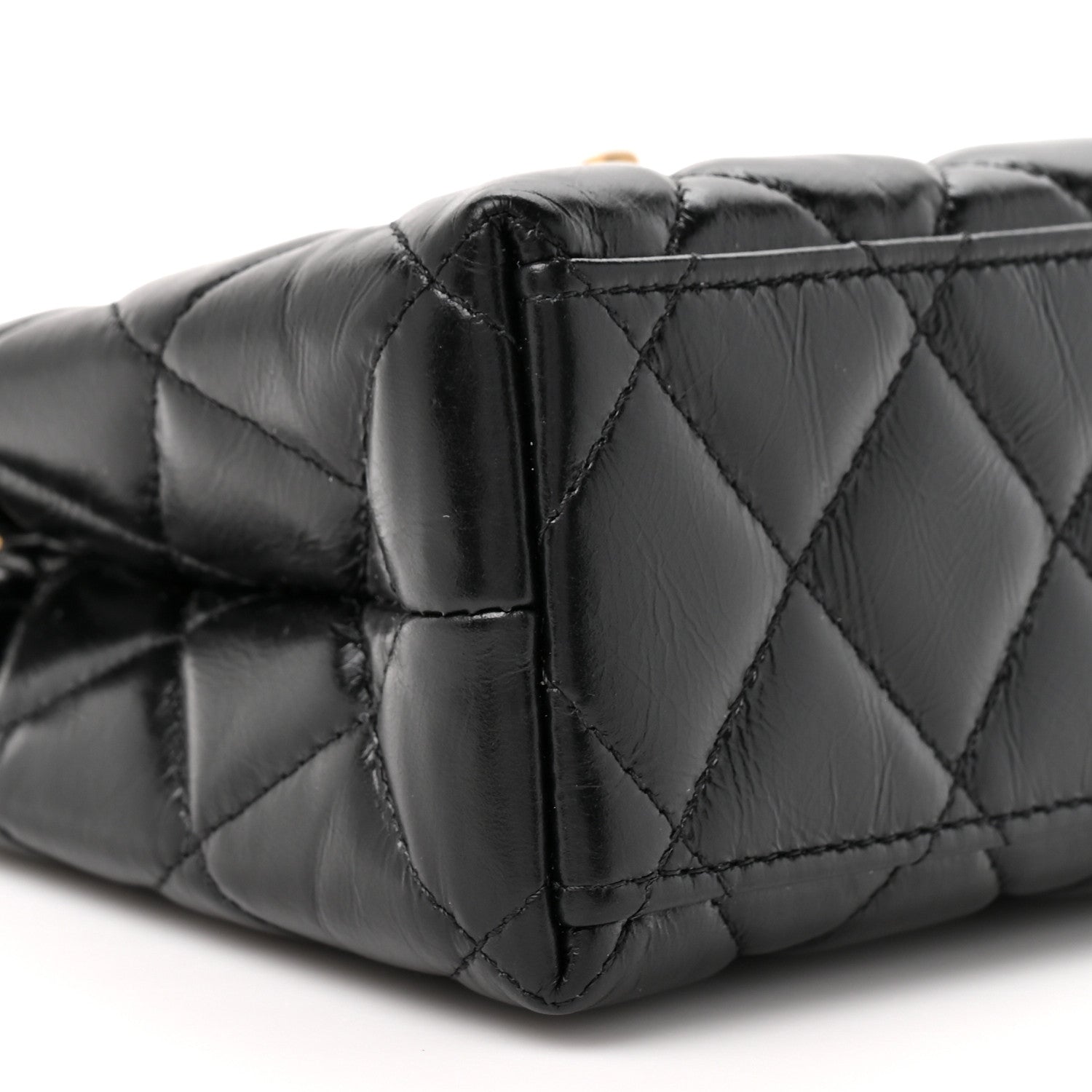 Chanel Shiny Aged Calfskin Quilted Nano Kelly Shopper Black 10 of 10