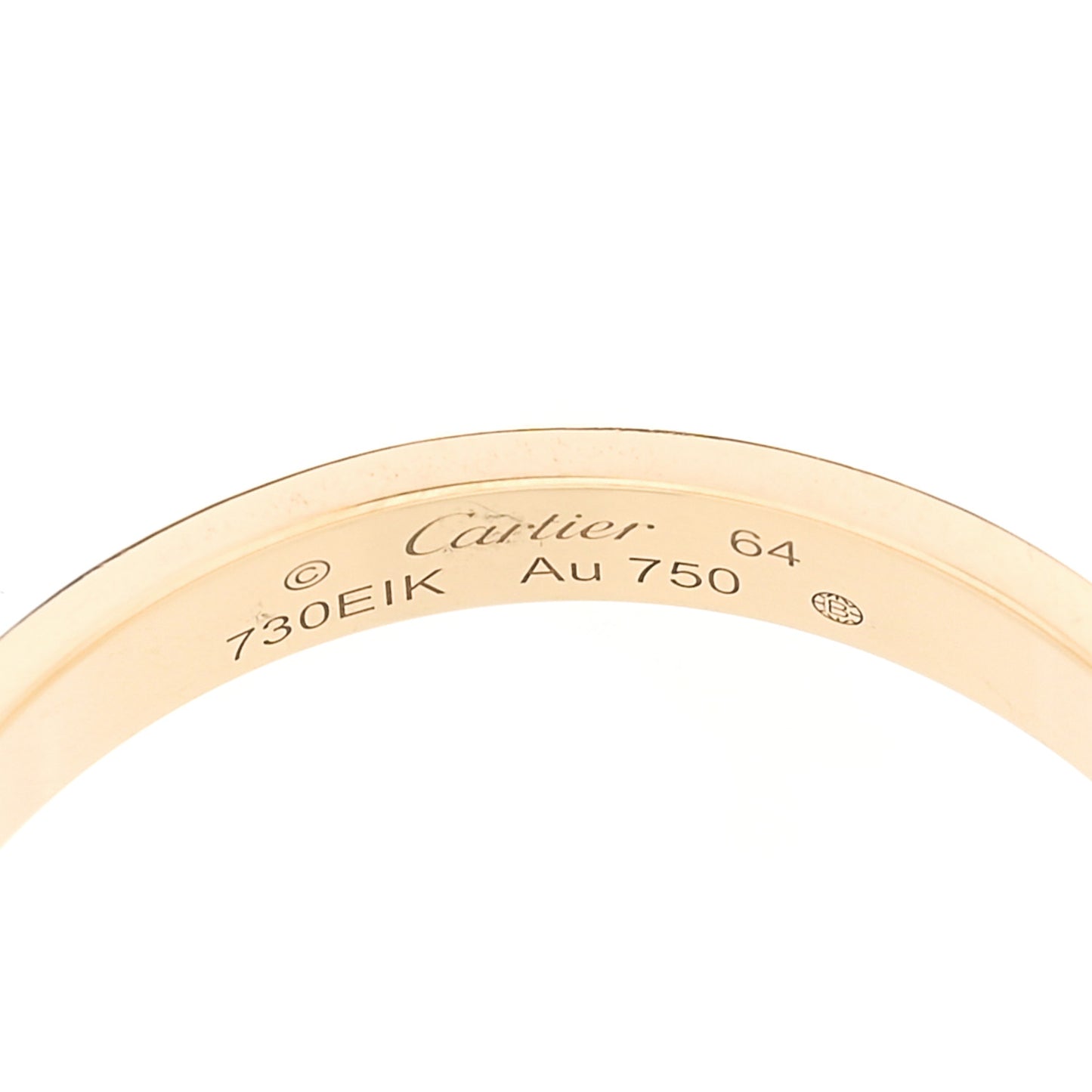18K Yellow Gold 3.5mm LOVE Wedding Band Ring 64 10.75