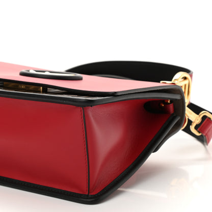 Fendi Vitello Century F is Fendi Bi-Color FF 1974 Embossed Kan I Shoulder Bag Fragola Maya Black 8 of 8
