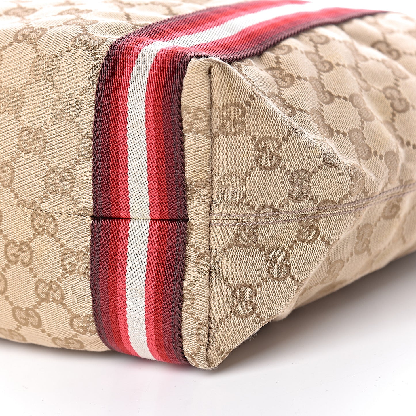 GG Monogram Medium Web Handle Vertical Tote Red