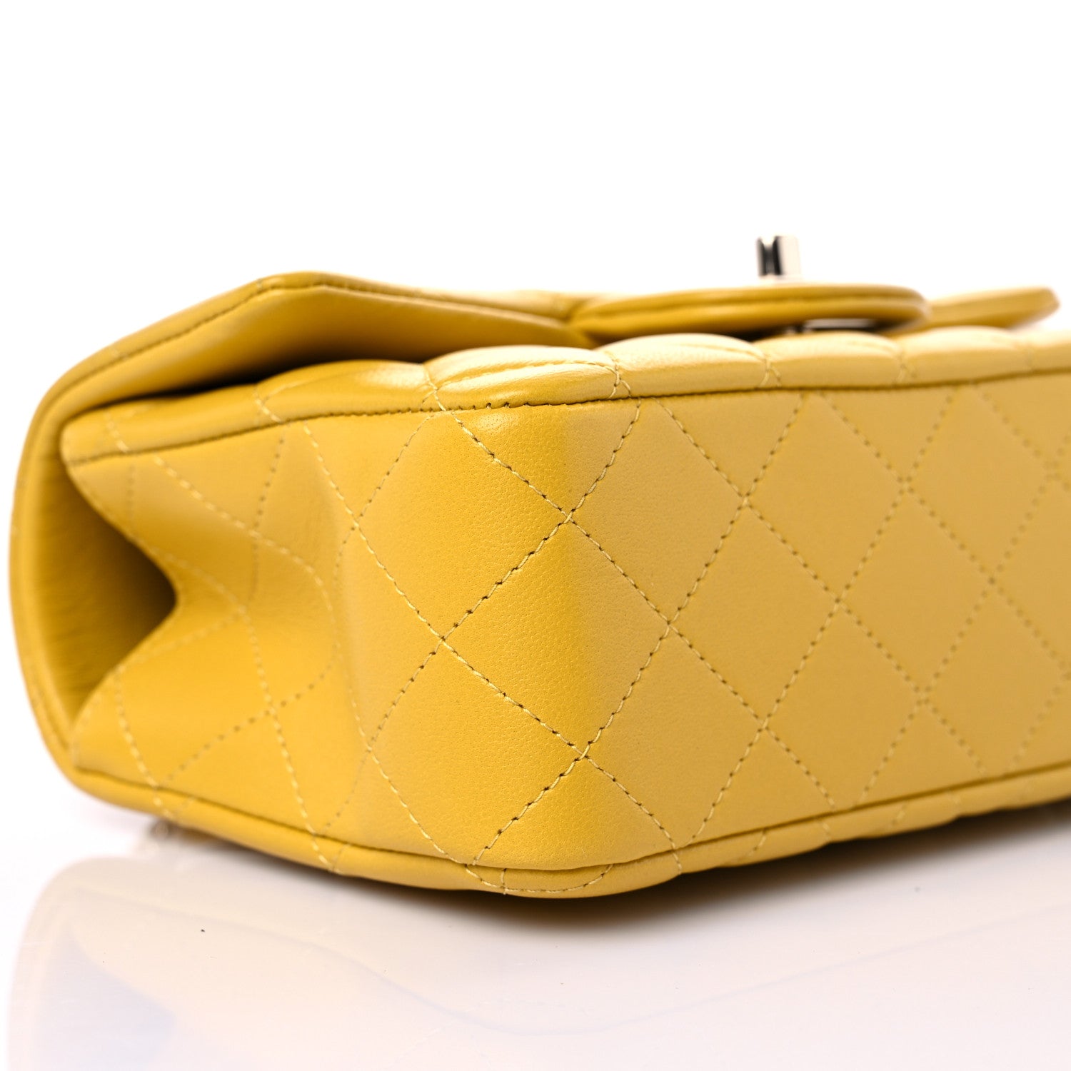 Chanel Lambskin Quilted Mini Top Handle Rectangular Flap Yellow 8 of 11