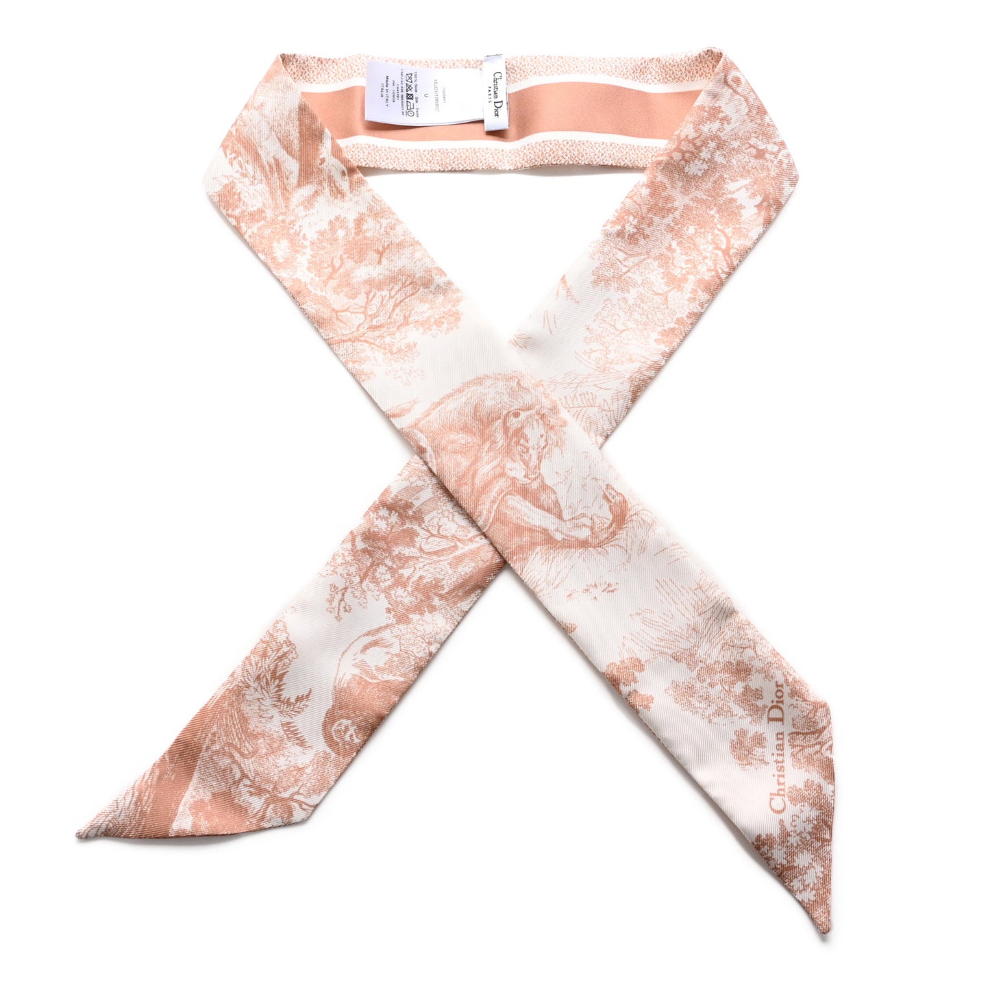Silk Toile De Jouy Mitzah Scarf Pink