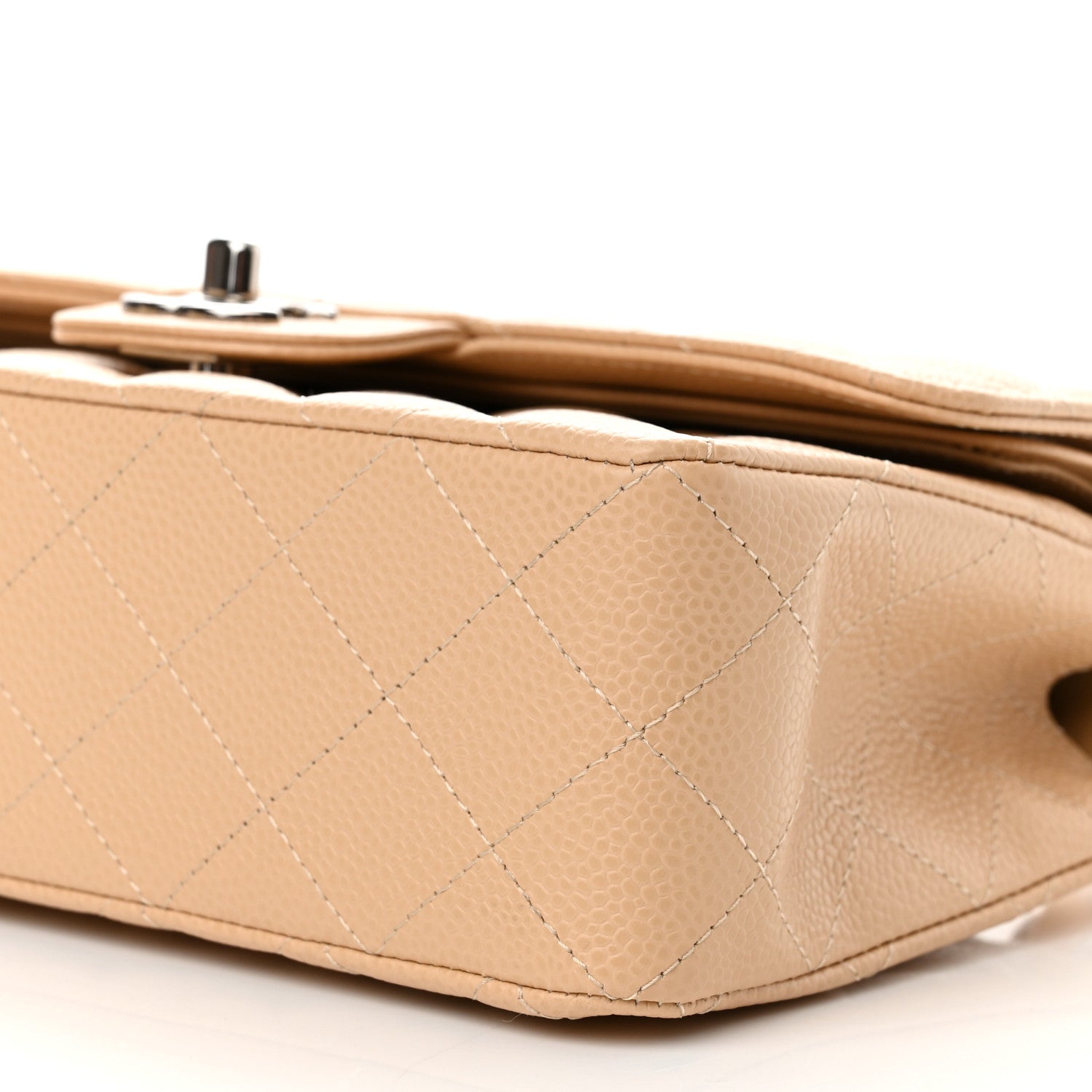 Chanel Caviar Quilted Small Double Flap Beige 9 of 12