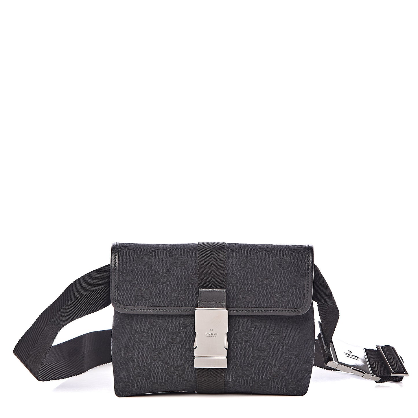 GG Monogram Web Buckle Belt Bag Black