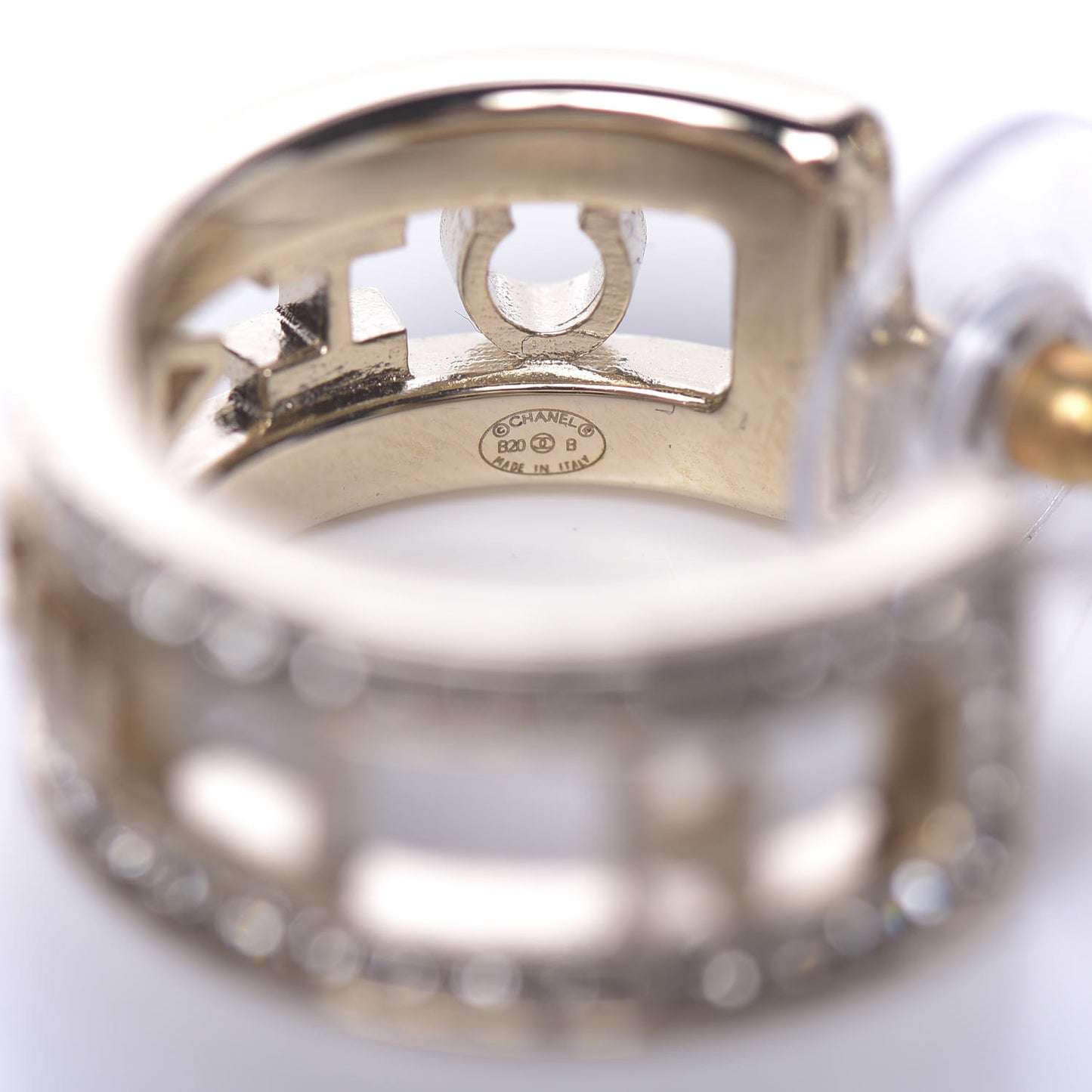 Metal Crystal Bow-tiful CC Hoop Earrings Gold