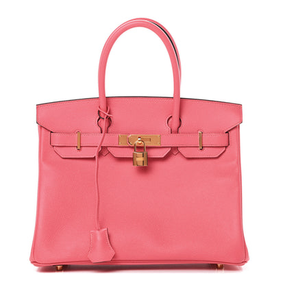 Hermes Epsom Horseshoe Birkin 30 Rose Azalee Gris Mouette 1 of 11