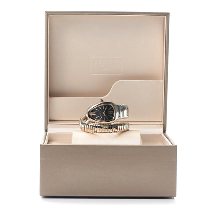 Bulgari Stainless Steel 18K Rose Gold 35mm Serpenti Tubogas Quartz Watch Black 5 of 5
