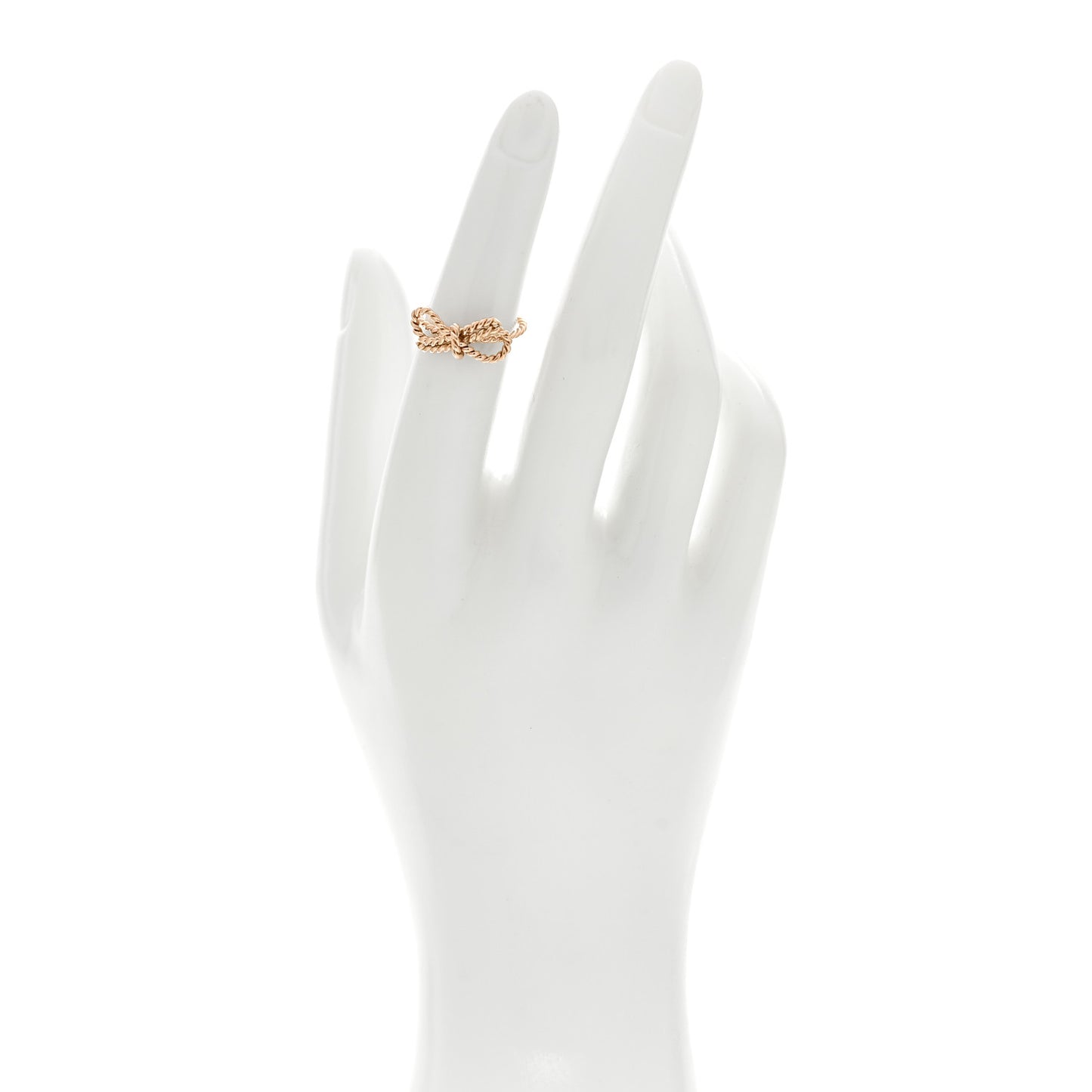 18K Rose Gold Twist Bow Ring 49 5