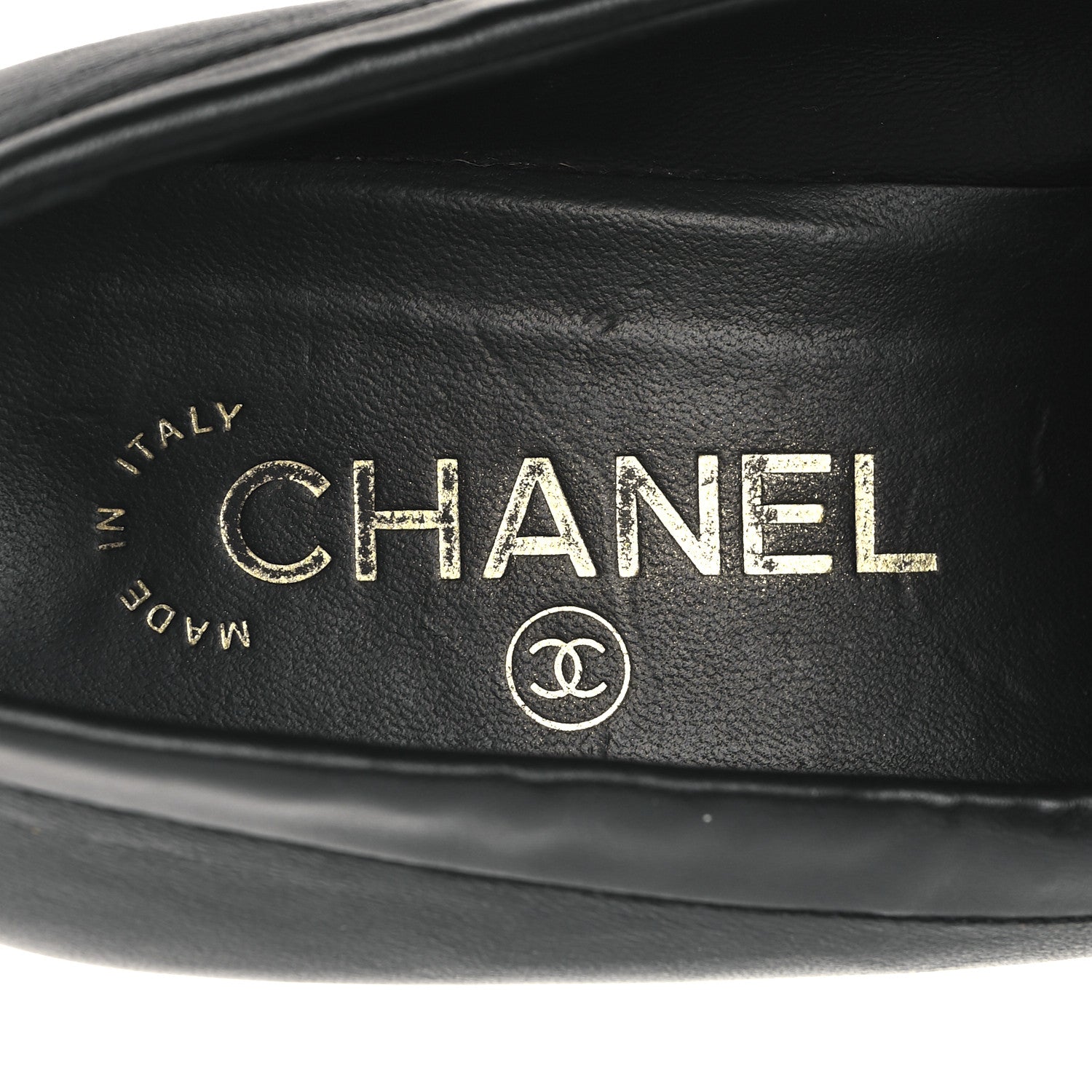 Chanel Lambskin Pearl Crystal Quilted CC Loafers 40 Black 9 of 11