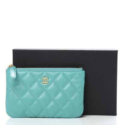Chanel Lambskin Quilted Small Cosmetic Case Green 8 of 8