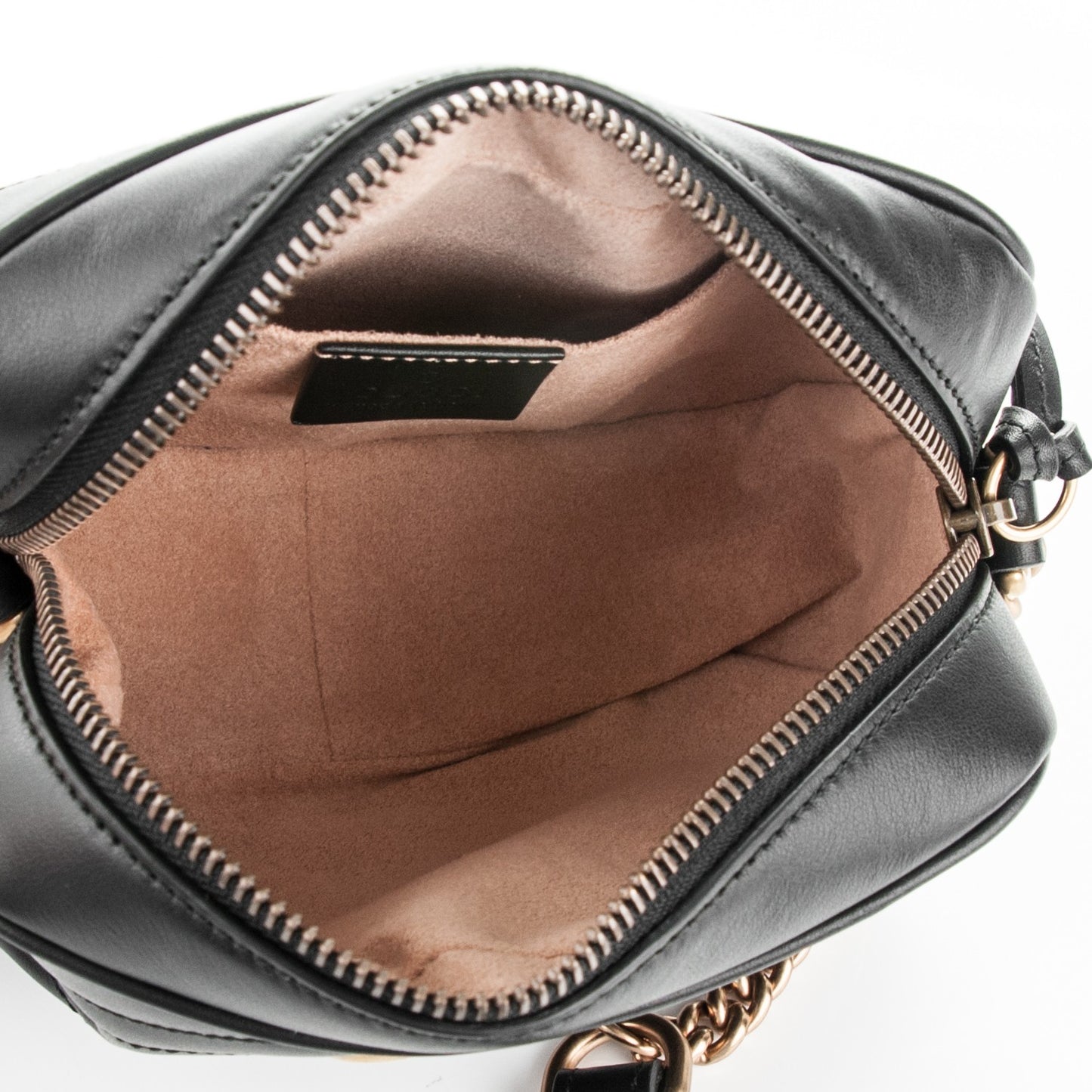 Calfskin Matelasse Mini GG Marmont Chain Shoulder Bag Black