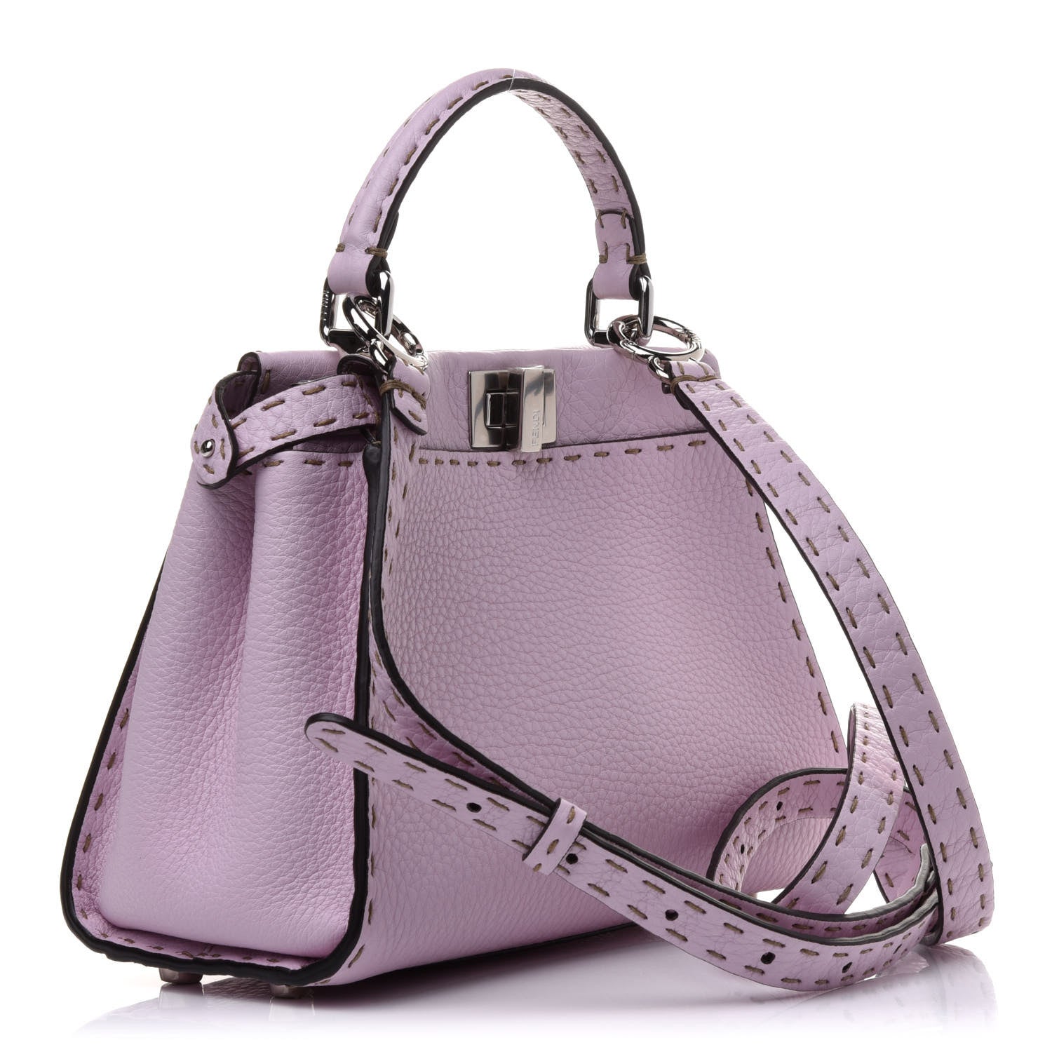 Fendi Cuoio Romano Selleria Mini Peekaboo Iconic Satchel Anemone 3 of 13