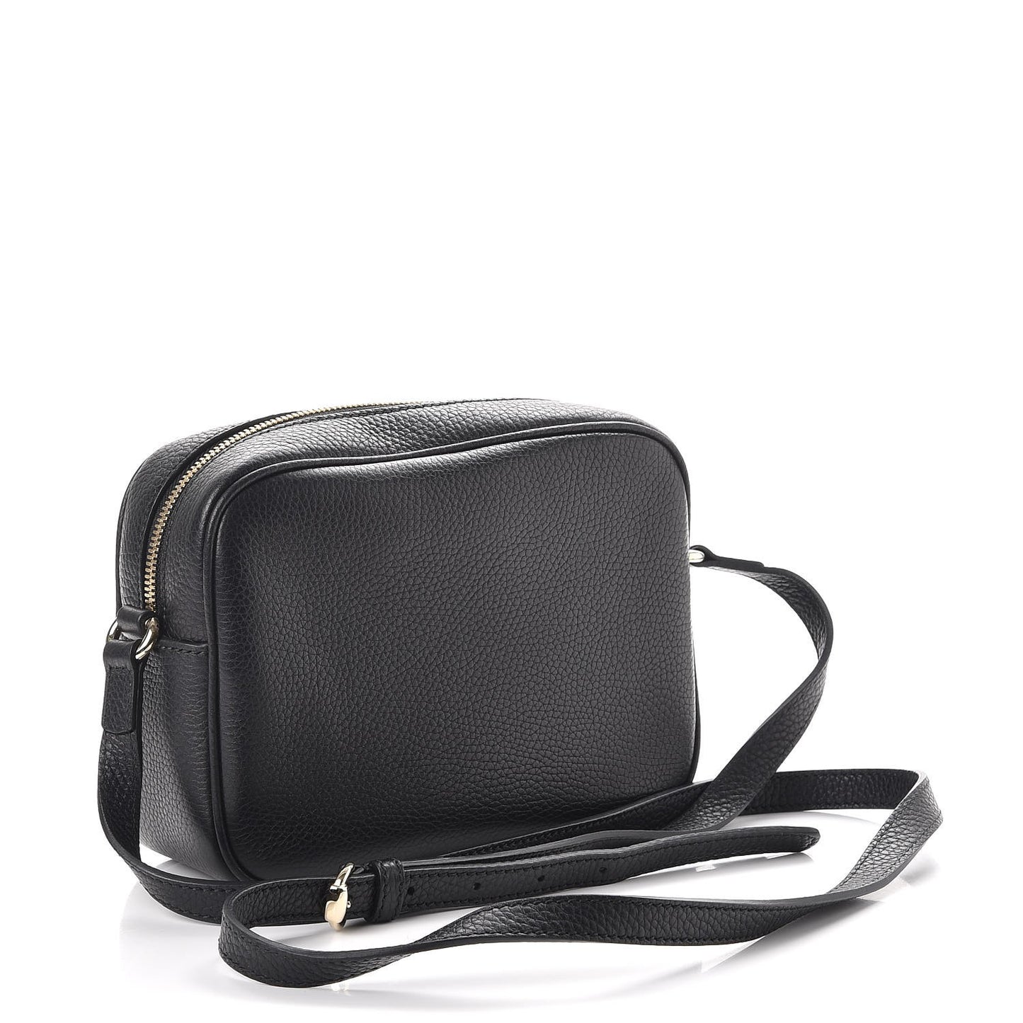 Pebbled Calfskin Small Soho Disco Bag Black