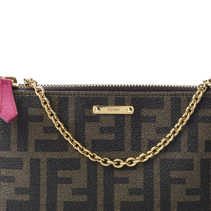 Fendi Zucca Spalmati Vitello Elite Pochette Tobacco Ciclamino 2 of 10