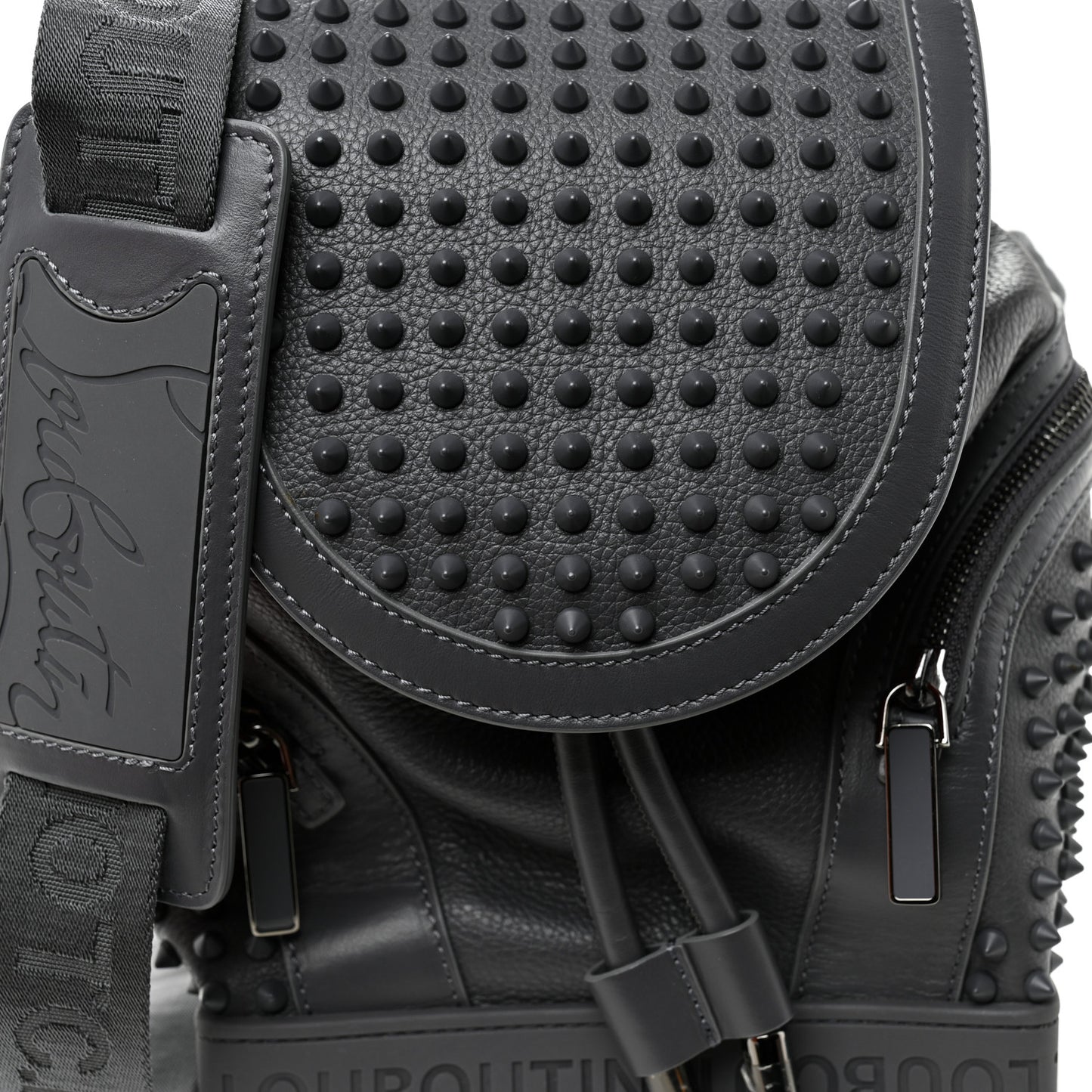 Calfskin Spiked Small Explorafunk Backpack Charbon