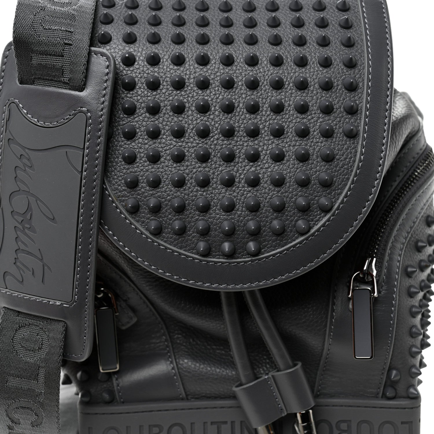 Christian Louboutin Calfskin Spiked Small Explorafunk Backpack Charbon 8 of 10