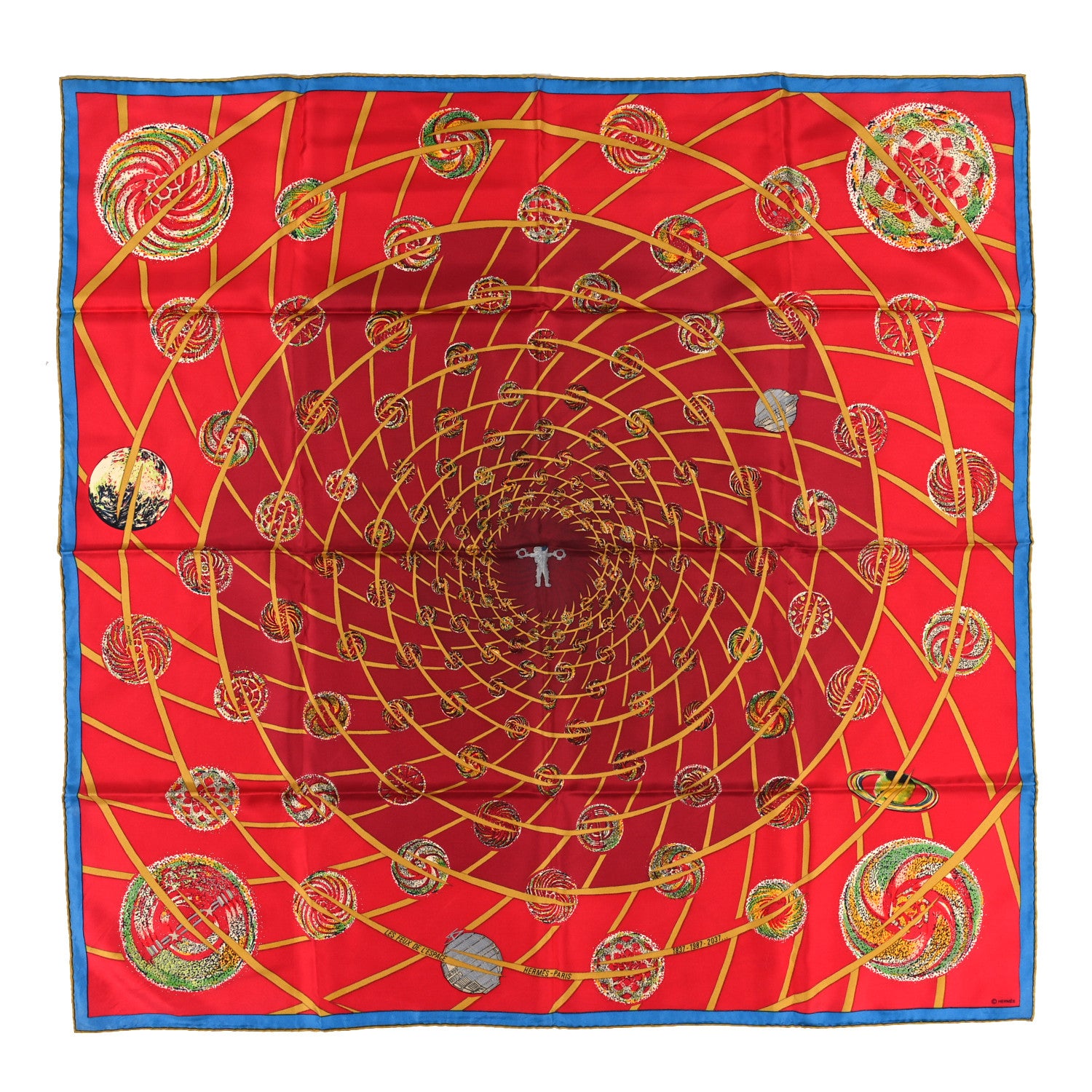 Hermes Silk Les Feux de L'Espace Scarf 90 1 of 4