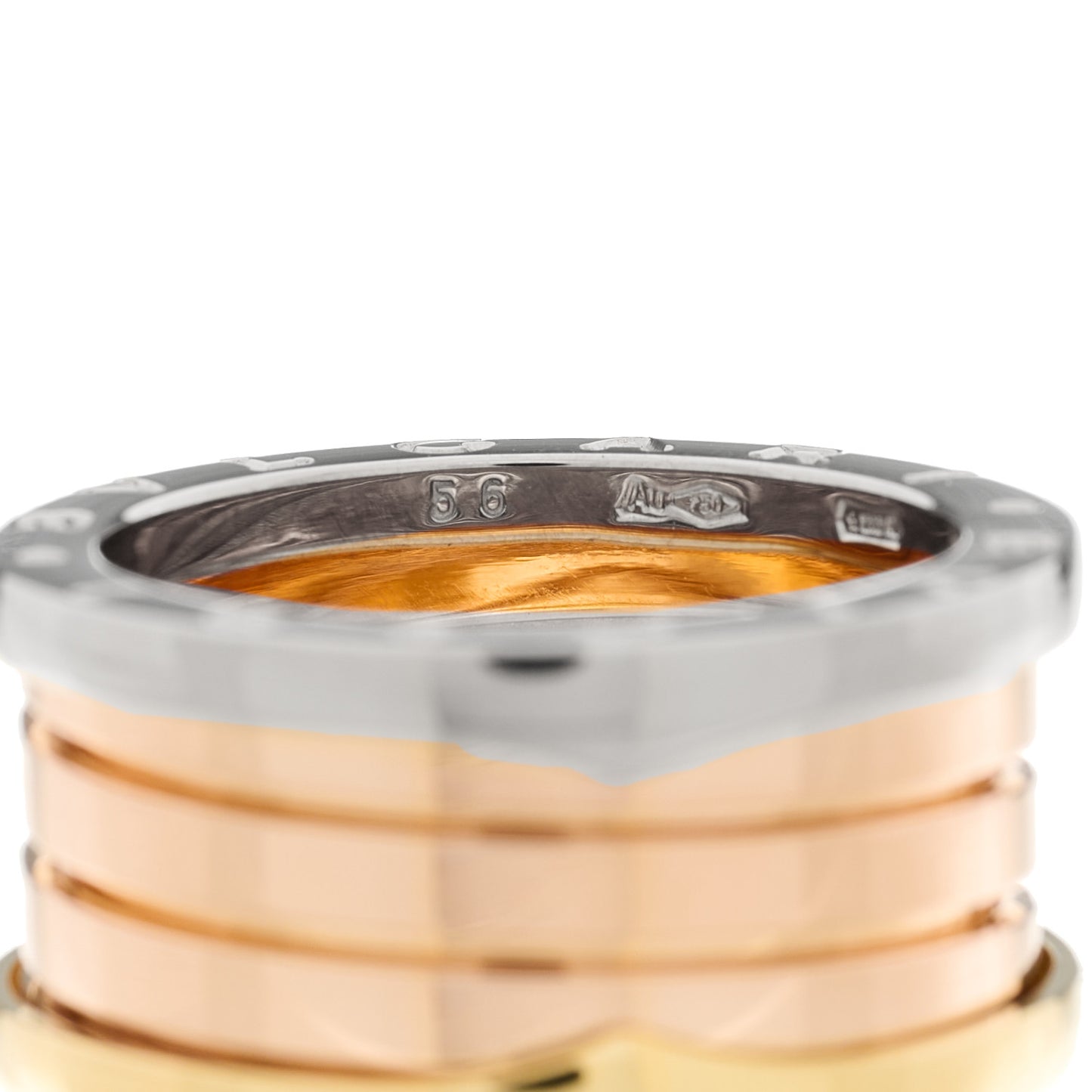 18K Rose White Yellow Gold B.Zero1 Four-Band Ring 55 7.25