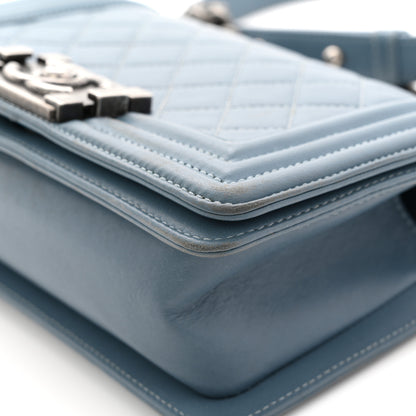 Chanel Lambskin Quilted Small Boy Flap Light Blue 11 of 13