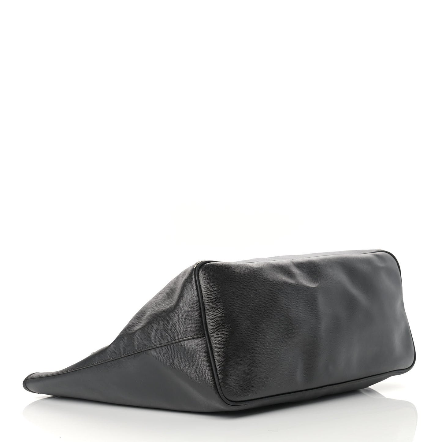 Textured Coated Canvas Madonna Print Large Antigona Tote Black