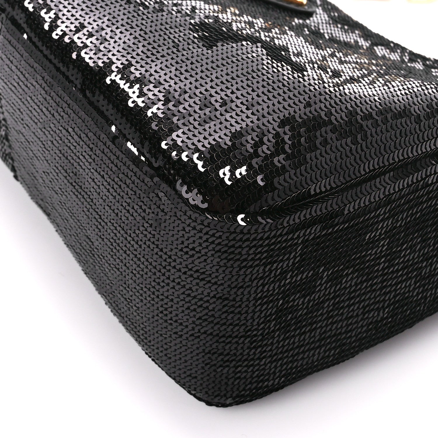 Prada Sequin Mini Re-Edition 2000 Shoulder Bag Black 10 of 10