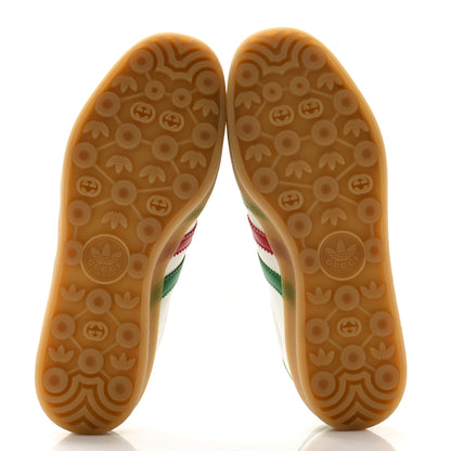 Gucci X ADIDAS Suede Madeira Demetra Mens Gazelle Sneakers 7.5 Oatmeal White New Shamarock Hibiscus Red 5 of 9