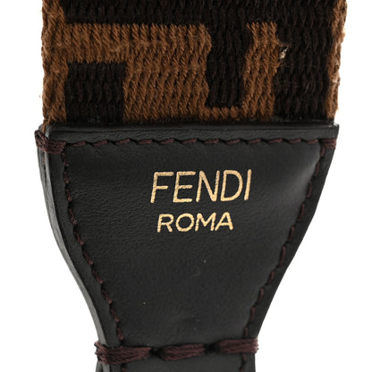 Fendi Ribbon Vitello Century FF 1974 Flat Studded Strap You Fango Marrone Ebano 3 of 6