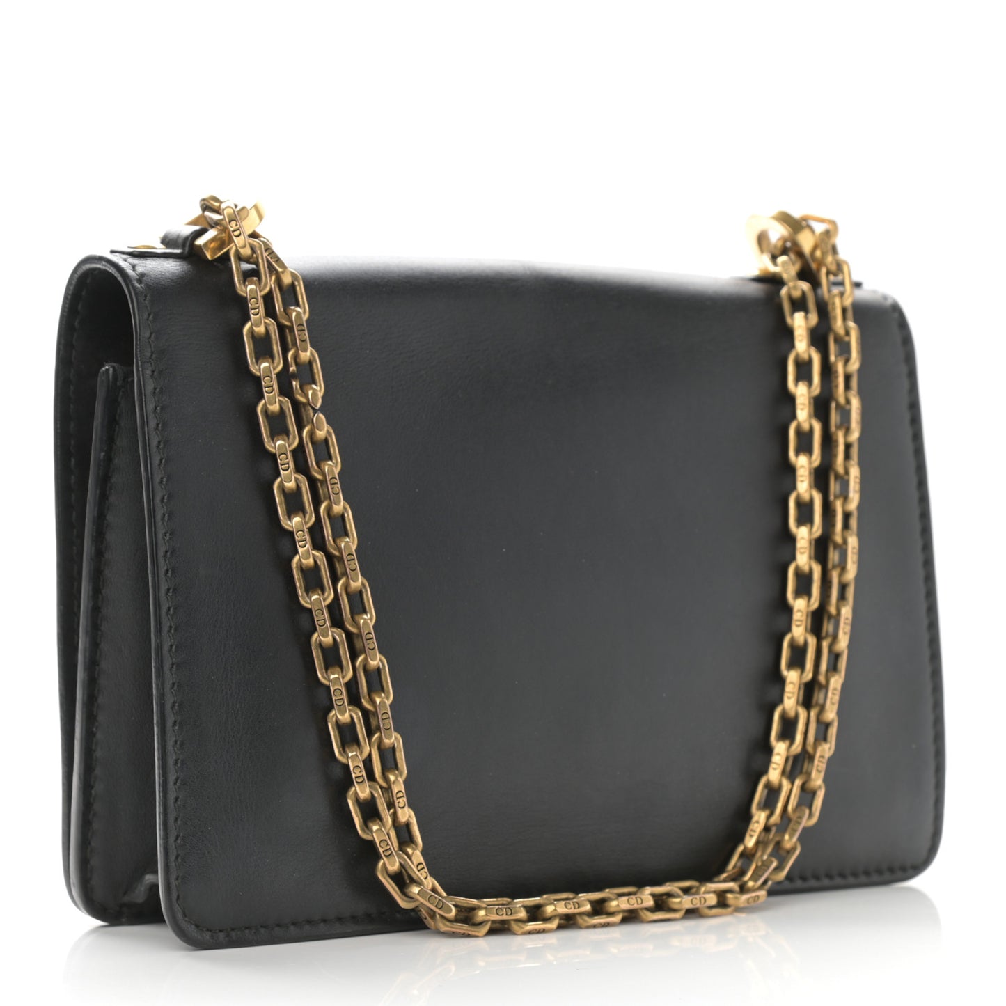 Calfskin J'Adior Chain Flap Bag Black