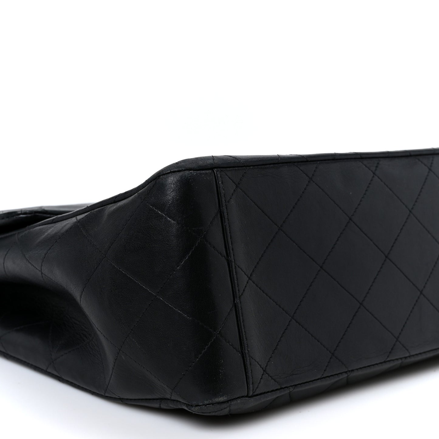 Lambskin Quilted XL Jumbo Single Flap Black