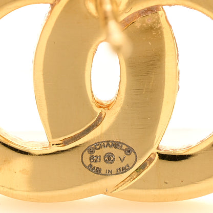 Chanel Metal CC Paris Button Stud Earrings Gold 4 of 4