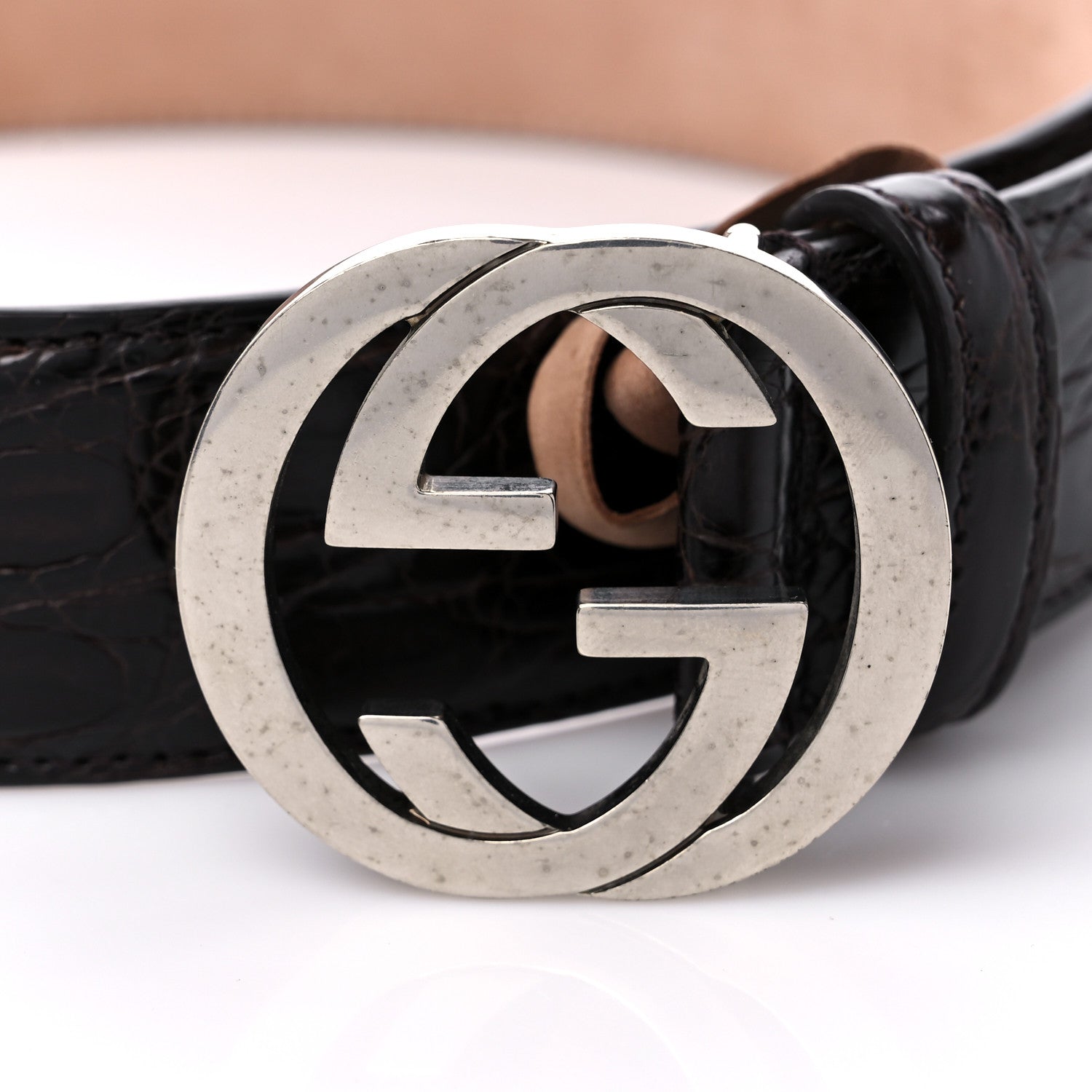 Gucci Crocodile Interlocking G Belt 100 40 Brown 7 of 7