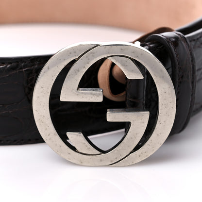 Gucci Crocodile Interlocking G Belt 100 40 Brown 7 of 7