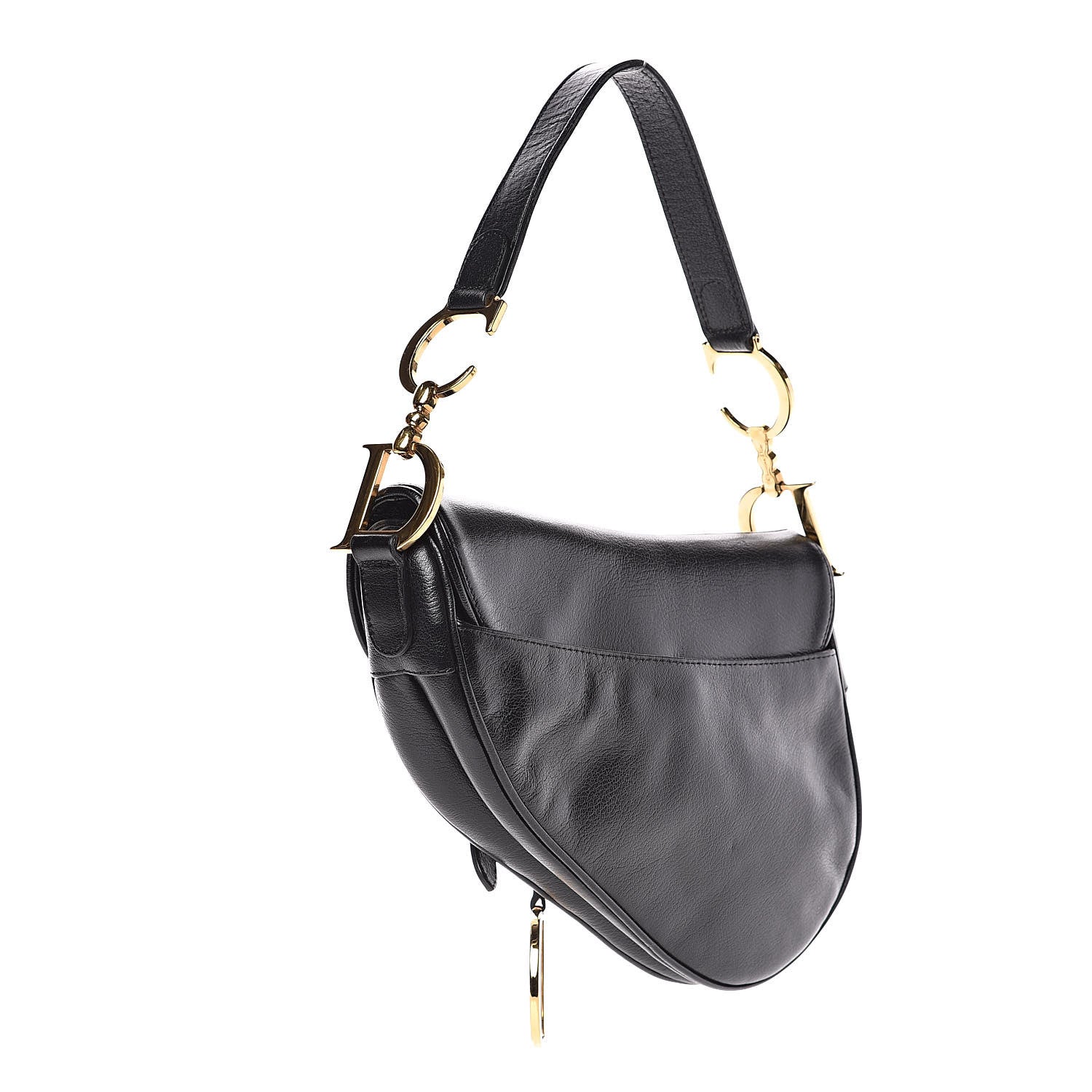 Christian Dior Calfskin Saddle Bag Black 3 of 12