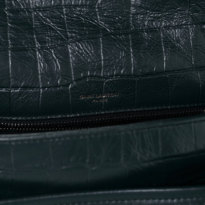 Saint Laurent Crocodile Embossed Calfskin Monogram Medium Niki Chain Satchel Algea 6 of 11