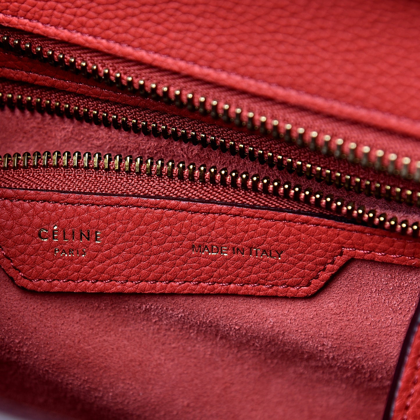 Drummed Calfskin Micro Luggage Red