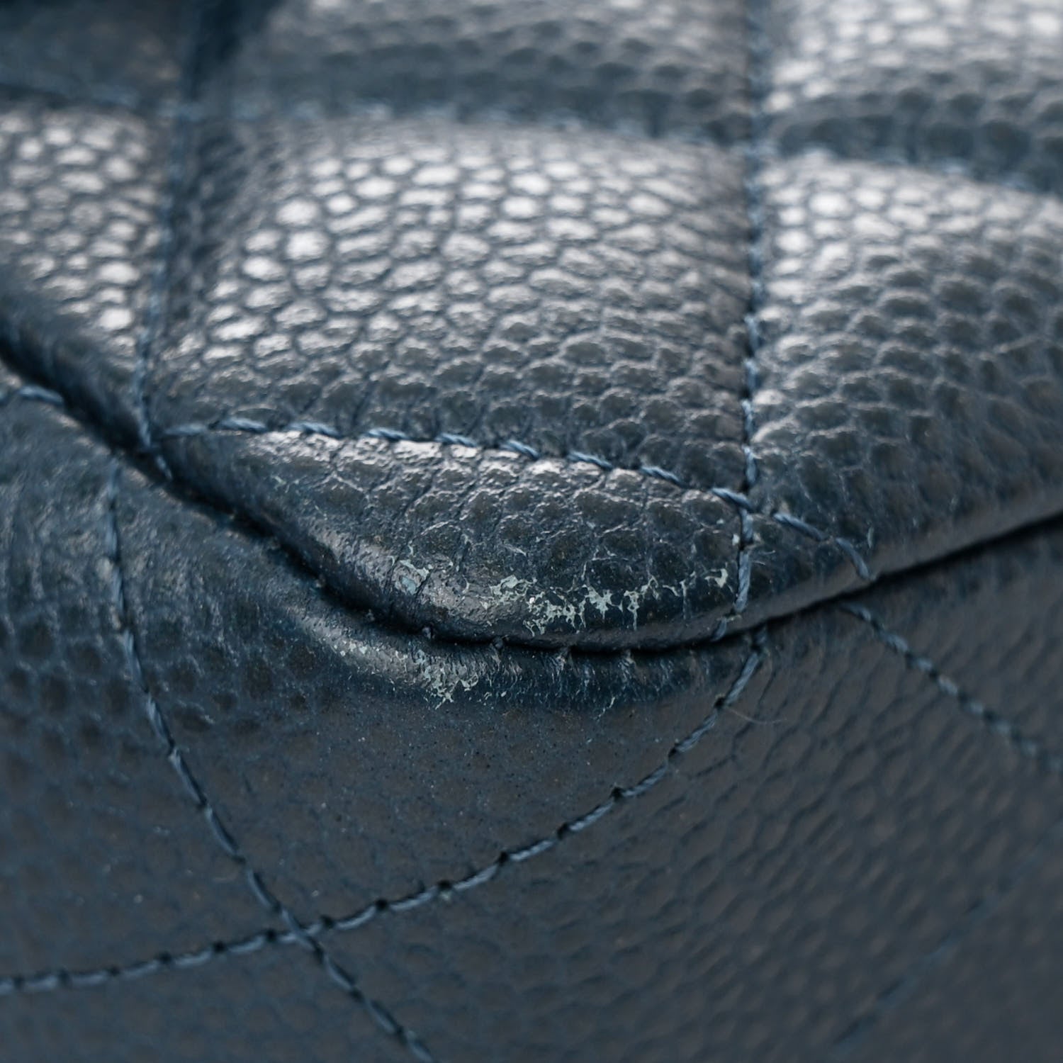 Chanel Pearly Caviar Quilted Medium Double Flap Blue 11 of 12