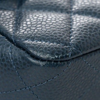 Chanel Pearly Caviar Quilted Medium Double Flap Blue 11 of 12