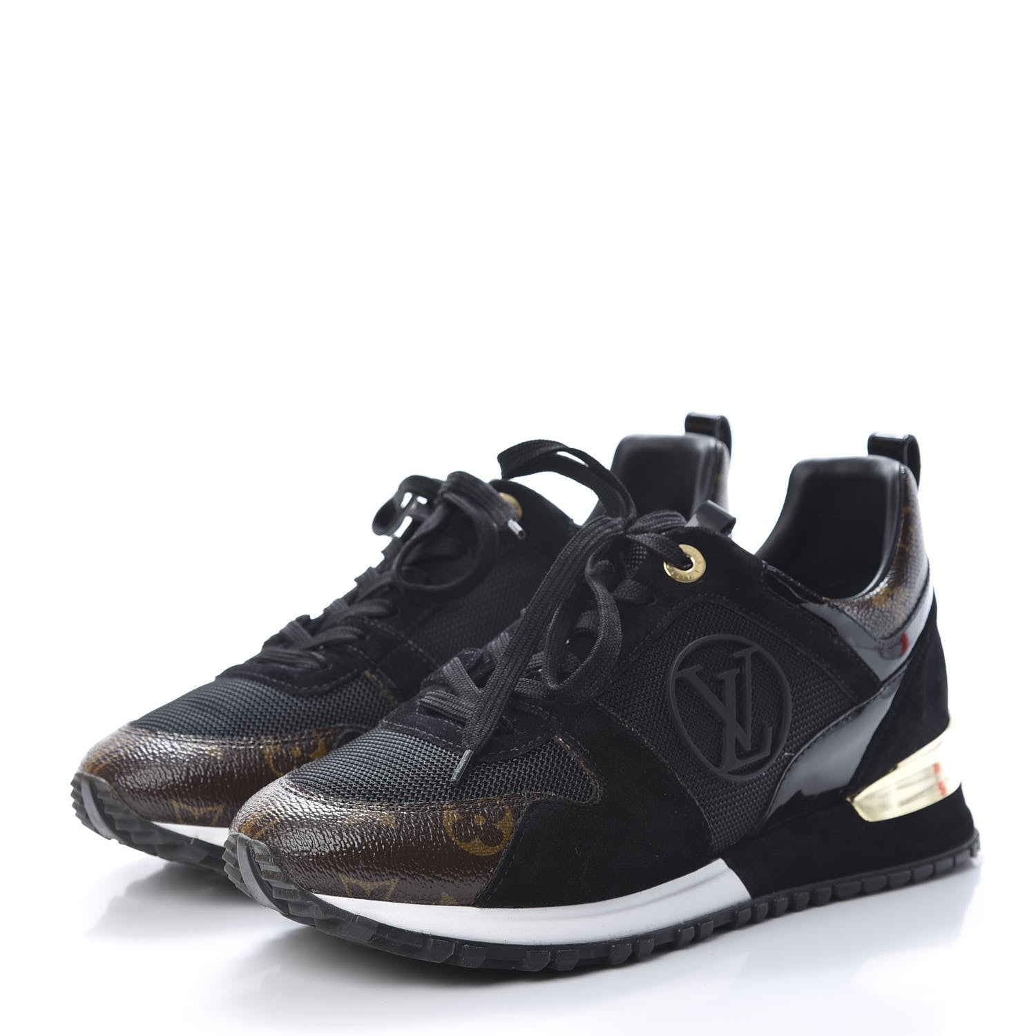 Louis Vuitton Suede Monogram Run Away Sneakers 38 Black 3 of 9