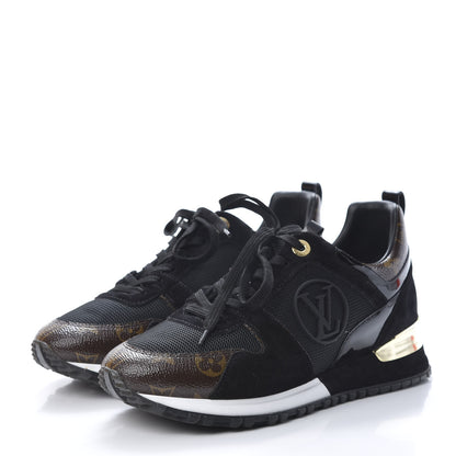 Louis Vuitton Suede Monogram Run Away Sneakers 38 Black 3 of 9