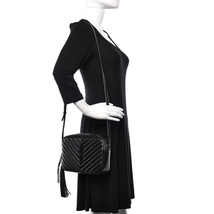 Saint Laurent Calfskin Matelasse Monogram Lou Camera Bag Black 2 of 11