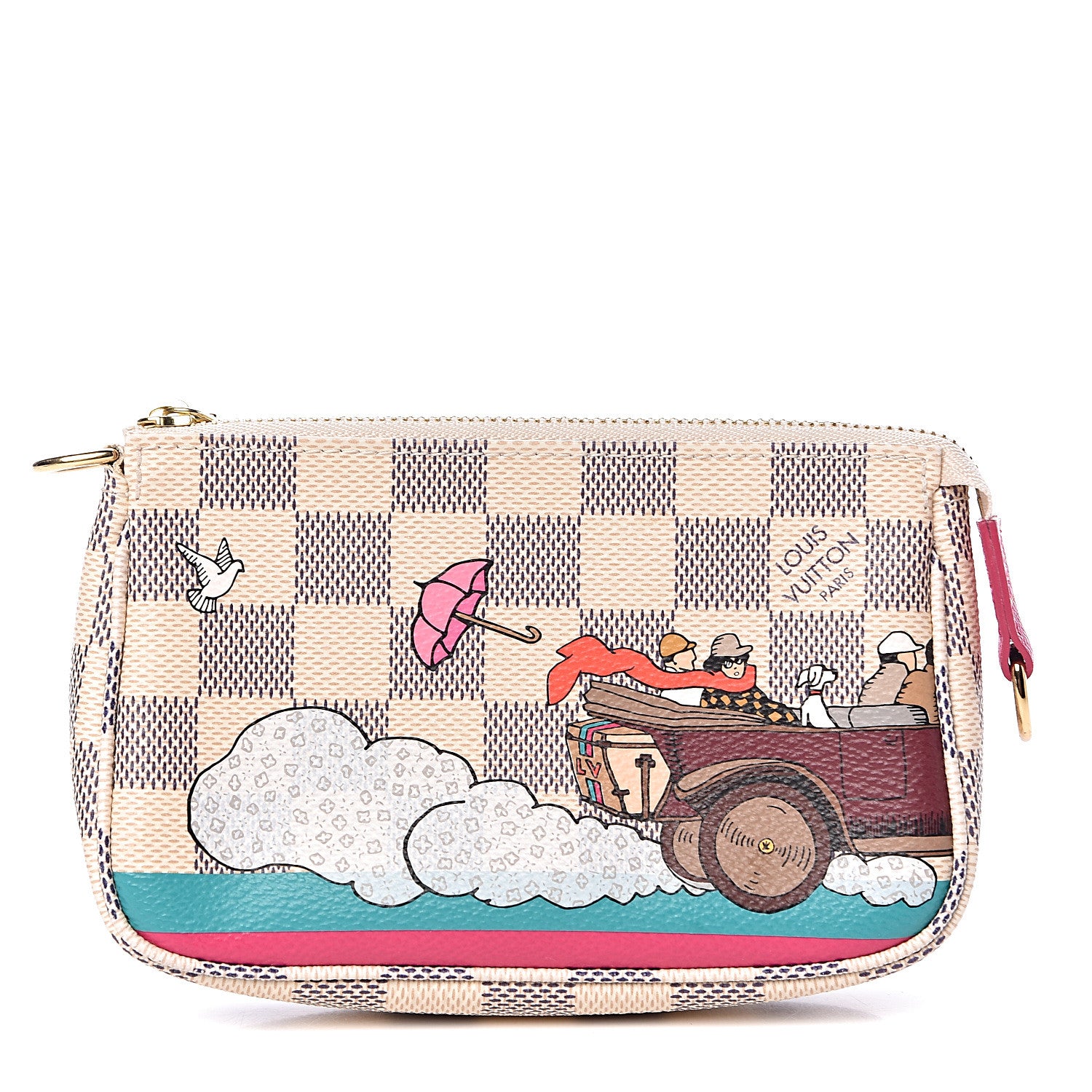 Louis Vuitton Damier Azur 2015 Christmas Animation Mini Pochette Accessories 1 of 6