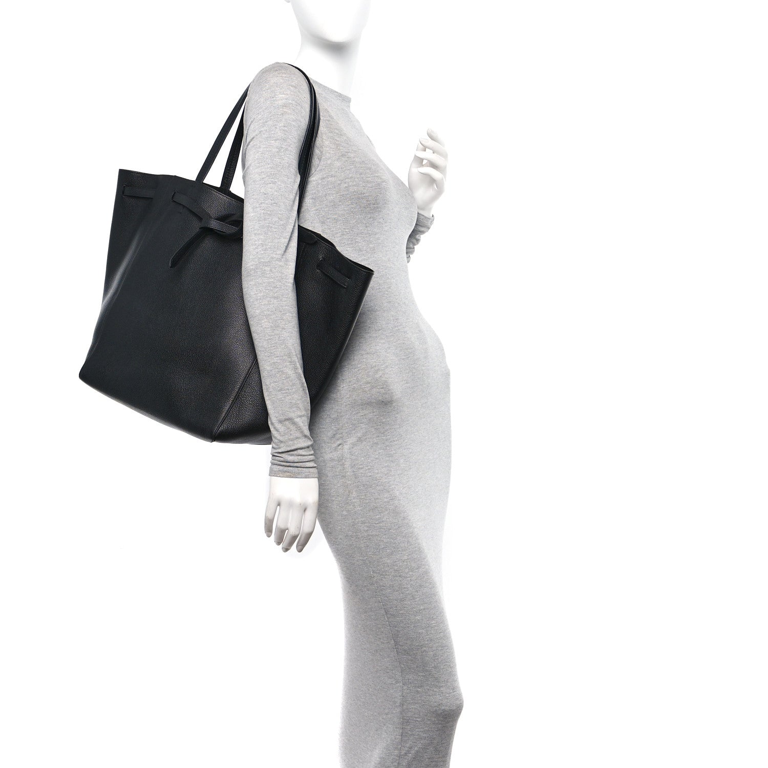Celine Soft Grained Calfskin Medium Belt Cabas Phantom Black 2 of 10