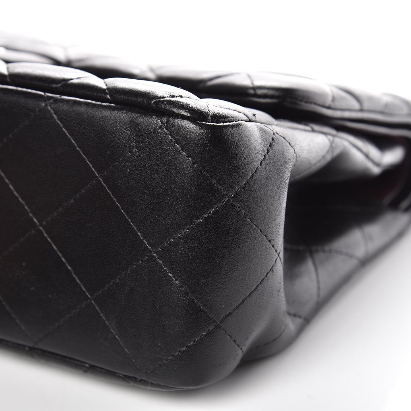 Lambskin Quilted Jumbo Double Flap Black