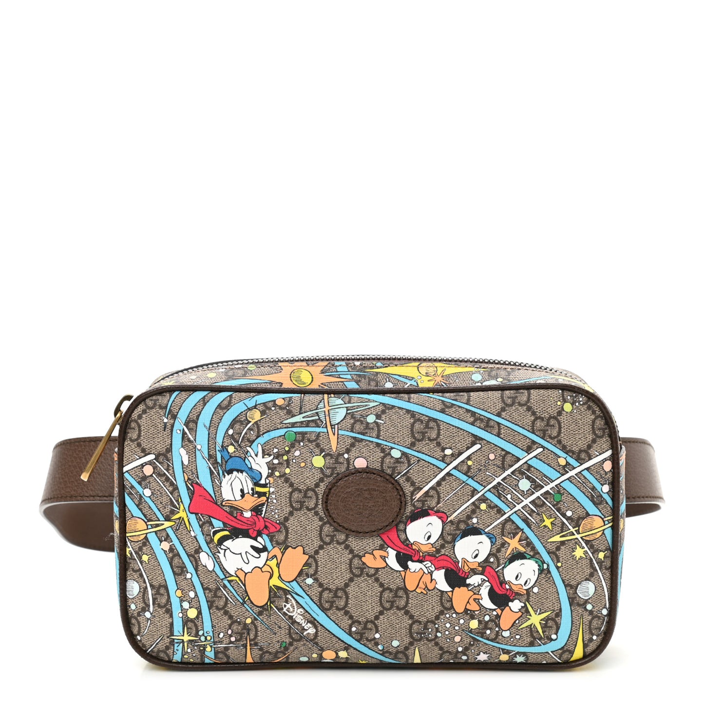 X DISNEY GG Supreme Monogram Donald Duck Small Interlocking G Belt Bag 90 36 Beige Multicolor New Acero